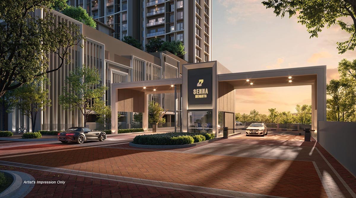 Landscaped secure entrance to Senna Heights