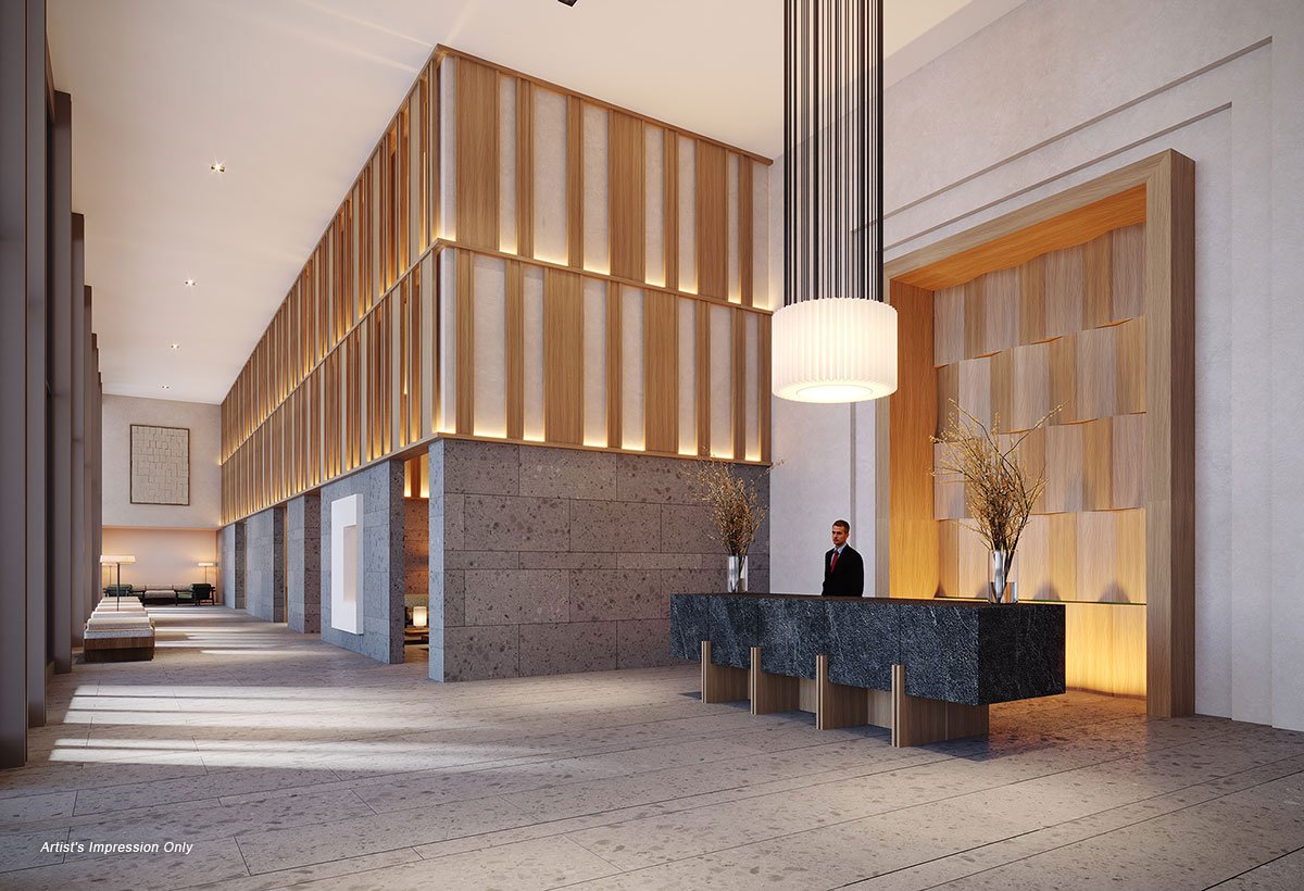 Warmly lit residential reception at Senna Heights